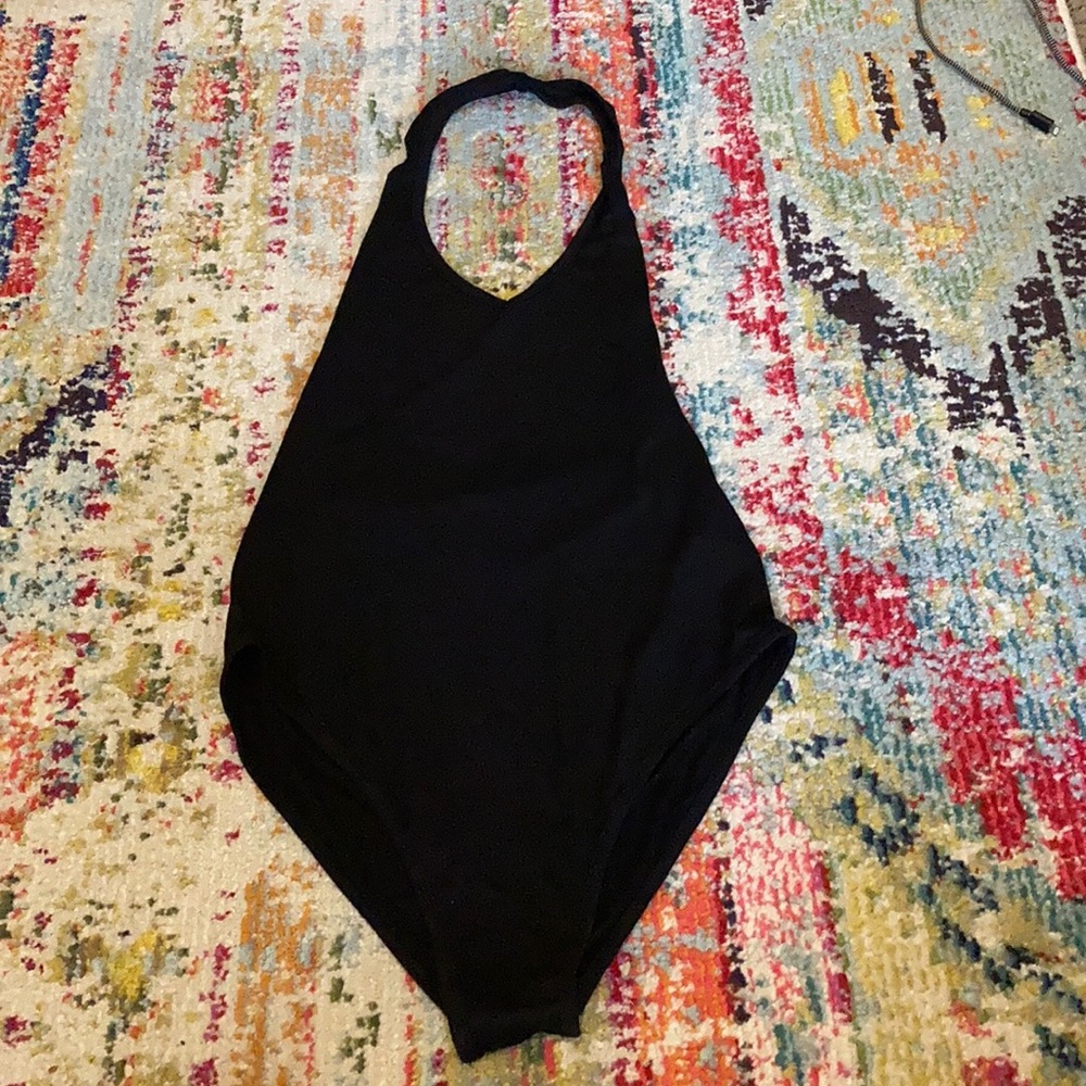 Sexy deep V Halter bodysuit